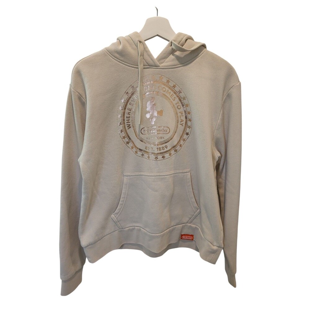 Nintendo New York Store Exclusive Super Mario Hoodie Medium Official Merch Tan